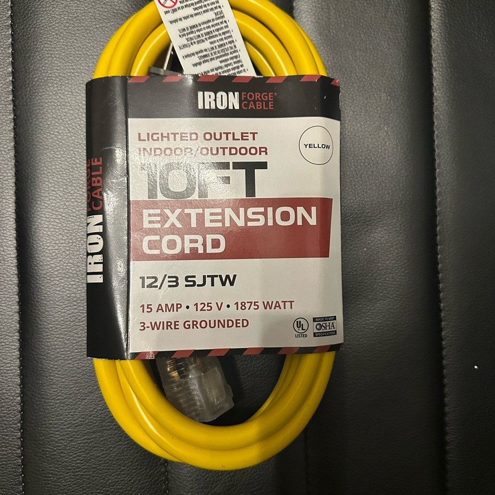 🆕IRON FORGE CABLE 25 ft Lighted Outdoor Extension Cord - 12/3 SJTW Heavy… - Picture 7 of 8